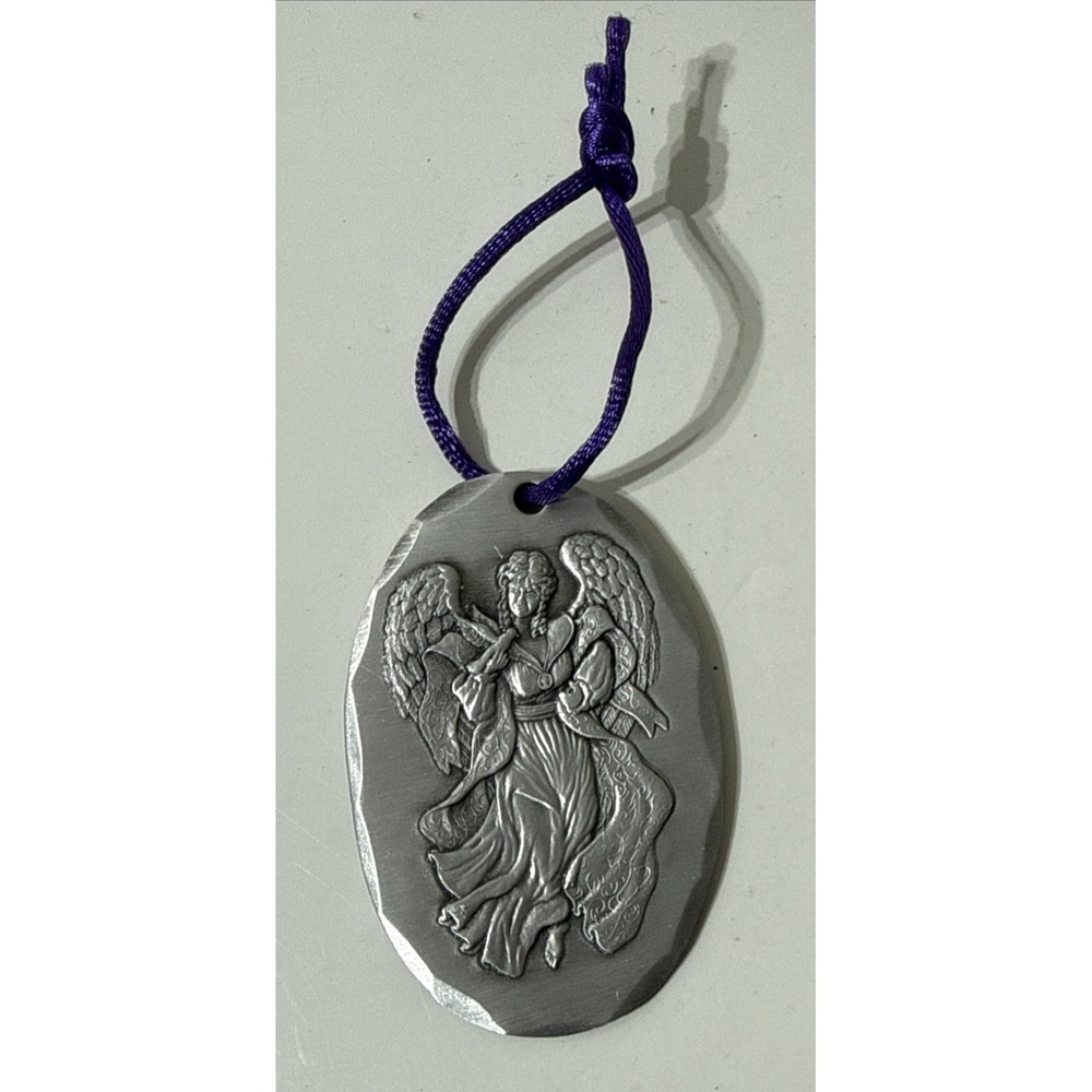 Vintage Wendell‎ August Forge Angel With Dove Pewter Ornament Christmas Ornament